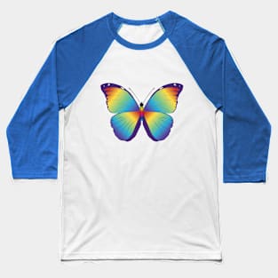 Rainbow morpho menelaus butterfly Baseball T-Shirt